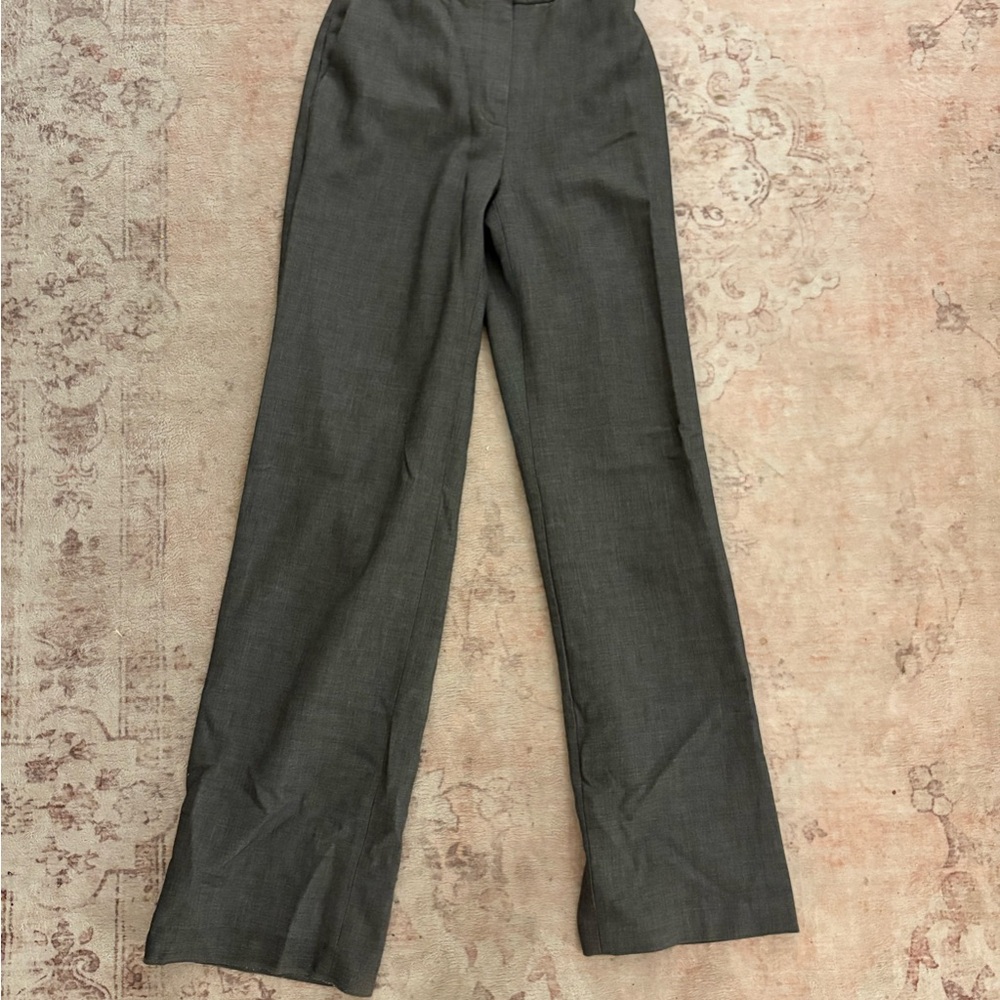 Gray Wide-Leg Trousers